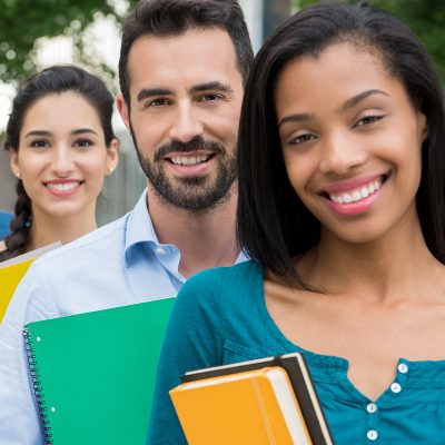 happy students looking at the camera