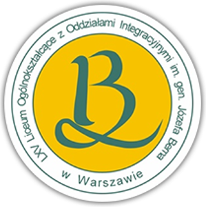 Logo LXV Liceum Ogólnokształcące z Oddziałami Integracyjnymi im. gen. Józefa Bema w Warszawie(Logo LXV General Education High School with general Józef Bem integration units in Warsaw)