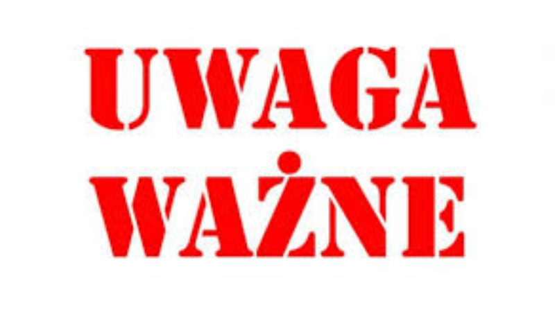 UWAGA Ważne-napis