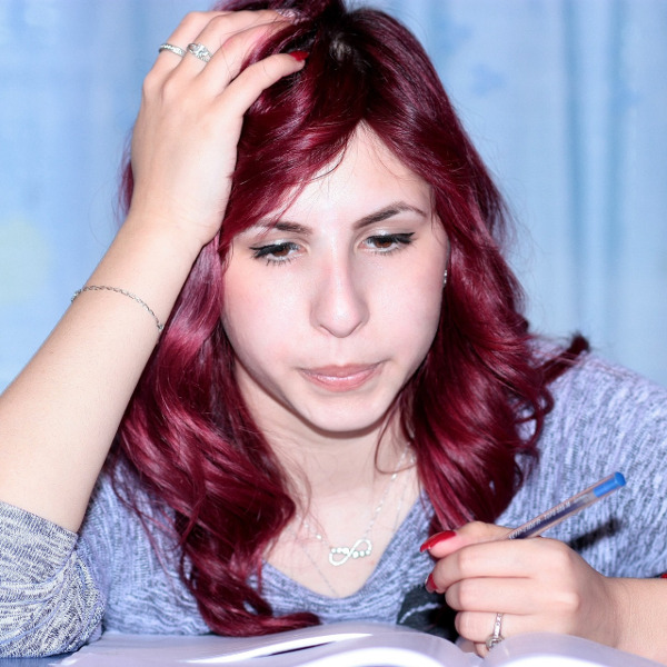 A woman reading a book